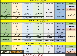 اصلاحیه تقویم آموزشی سال تحصیلی 1401-1400 آموزشکده فنی و حرفه ای امام علی (ع)‌ طبس 2