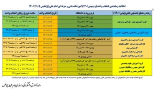 اطلاعیه زمان بندی انتخاب واحد ترم بهمن 1401 و چارت درسی ، ترم بندی و برنامه هفتگی ترم بهمن 1401 آموزشکده فنی و حرفه ای امام علی(ع) طبس 2